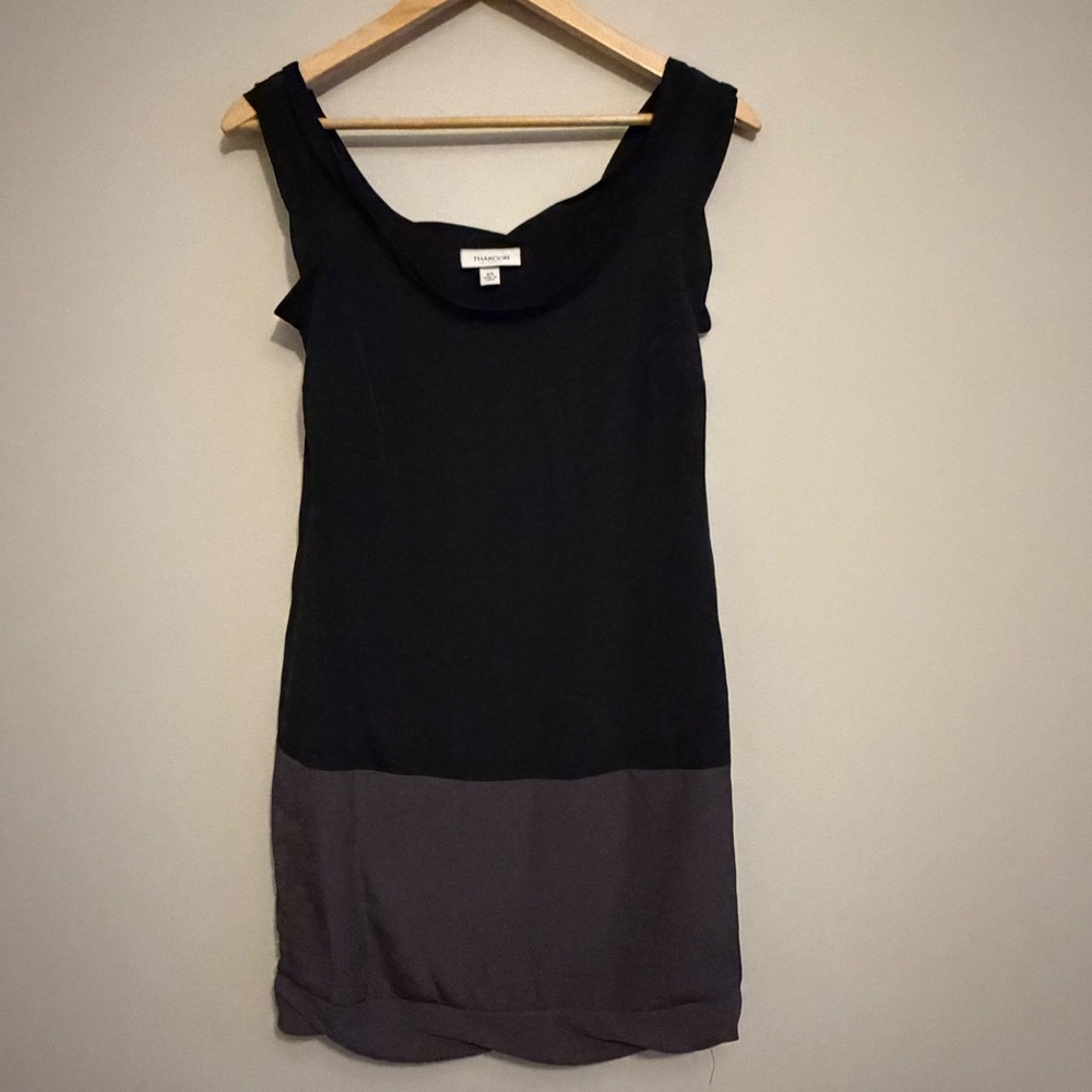 Thakoon for Target Black Purple Colorblock Cowl Neck Bubble Hem Mini Dress XS